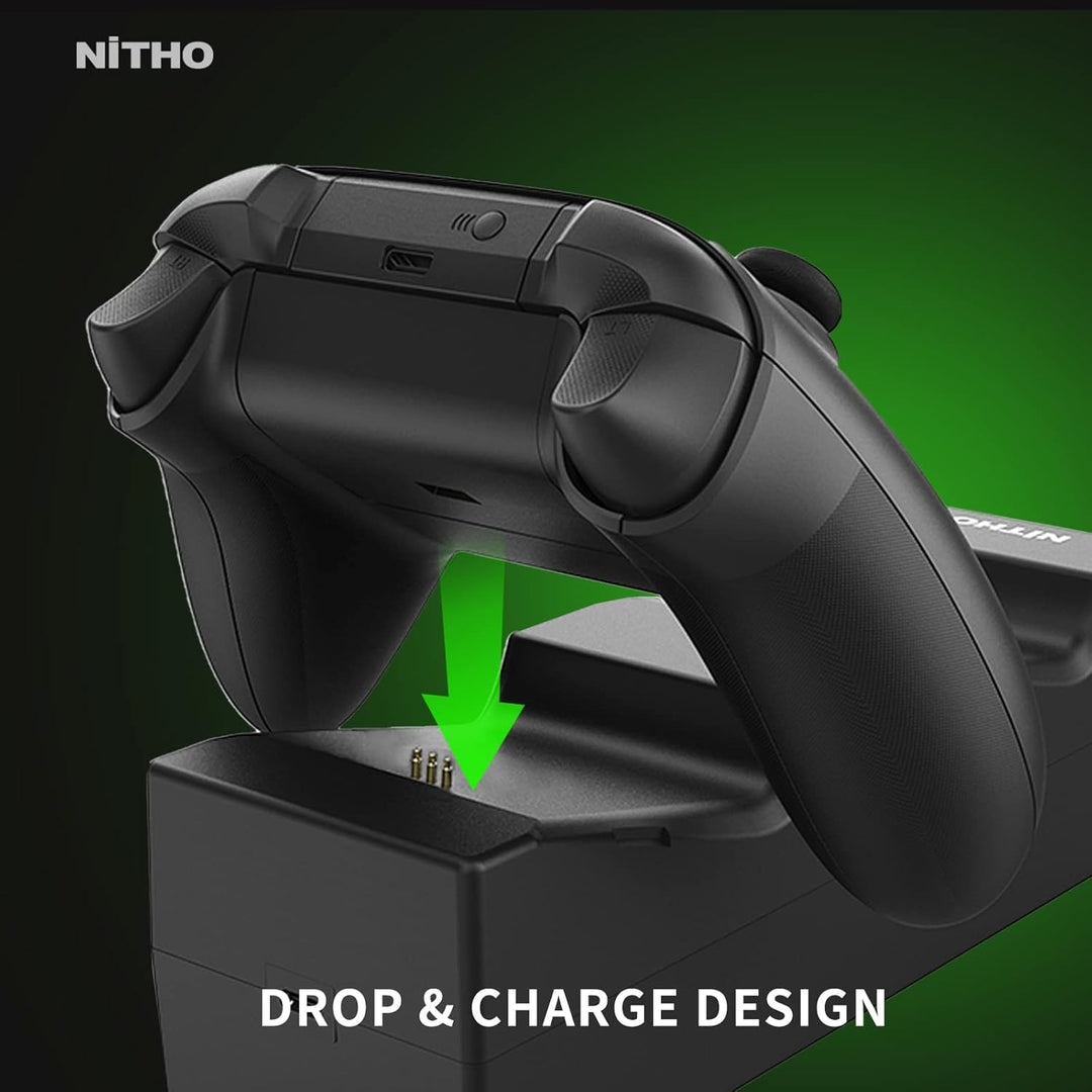 NiTHO Xbox Controller Doppel-Ladestation mit 2 x Wiederaufladbaren Akkupacks für Xbox One/Xbox Serie