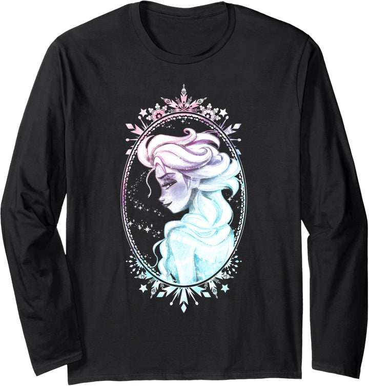 Disney Frozen Elsa Gradient Watercolor Framed Portrait Langarmshirt