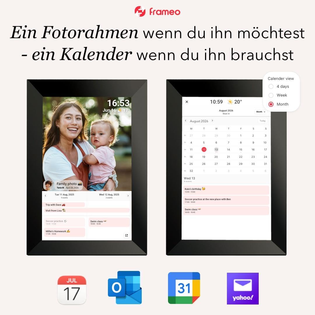 Cytem Digitaler Bilderrahmen 15.6 Zoll mit WLAN & Frameo, Anti-Glare Matt, 64GB Speicher, Bewegungss