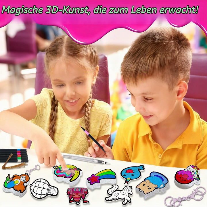 JRD&amp;BS WINL 3D-Kunstset für Kinder: Aqua-Aufschäum Süsse Prinzessinnen &amp; Einhörner, Malsets für Kind
