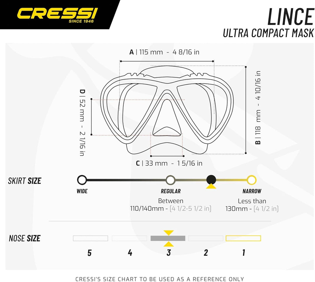 Cressi Tauchmaske Lince Low Volume Made In Italy dark, dark