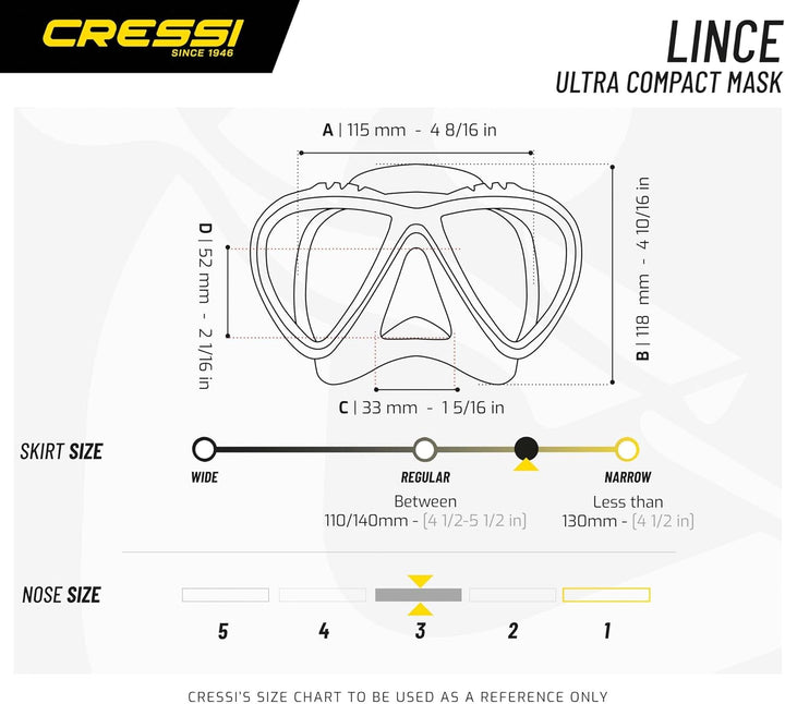 Cressi Tauchmaske Lince Low Volume Made In Italy dark, dark