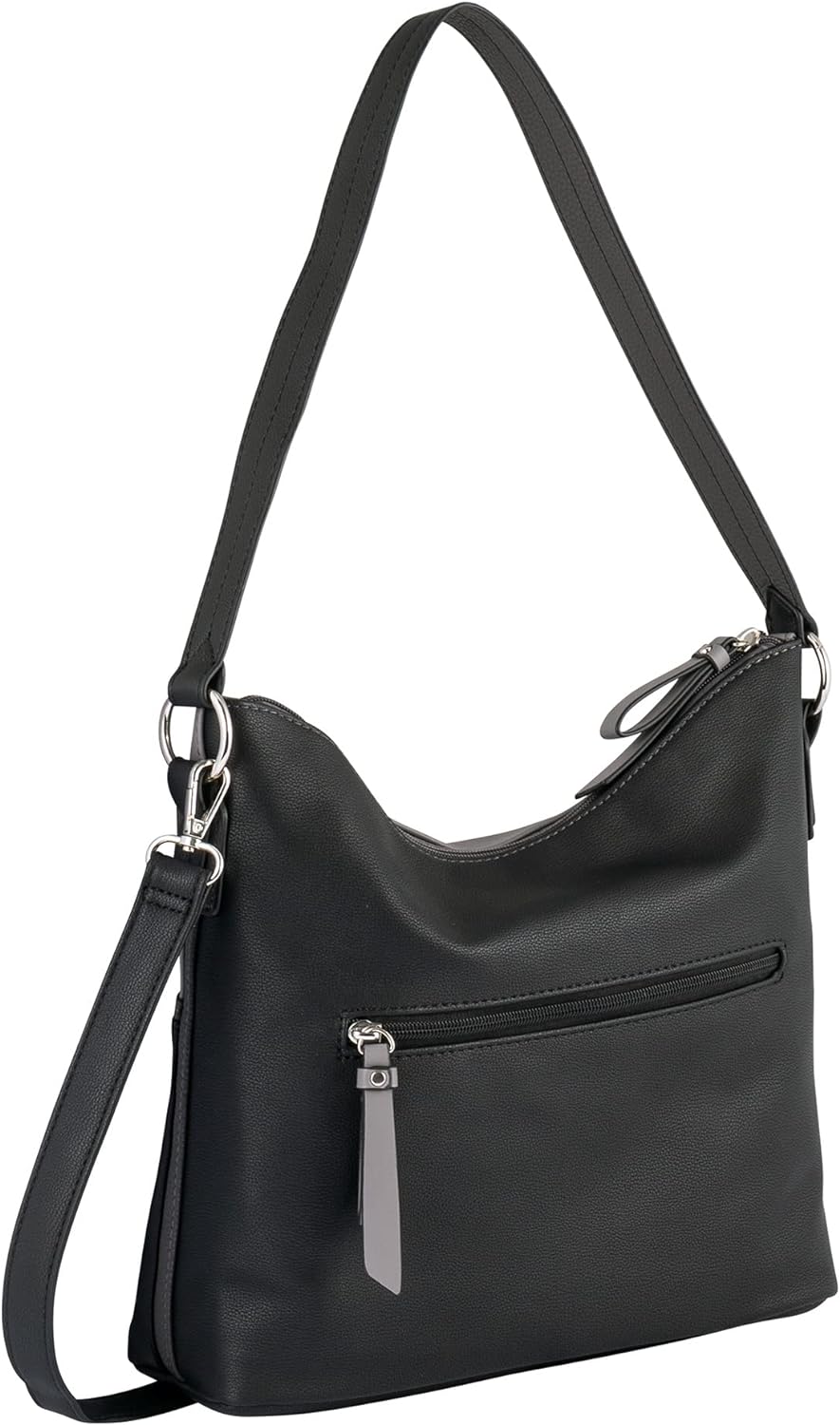 TOM TAILOR bags Jule Damen Hobo Bag Schultertasche Mittelgross Schwarz