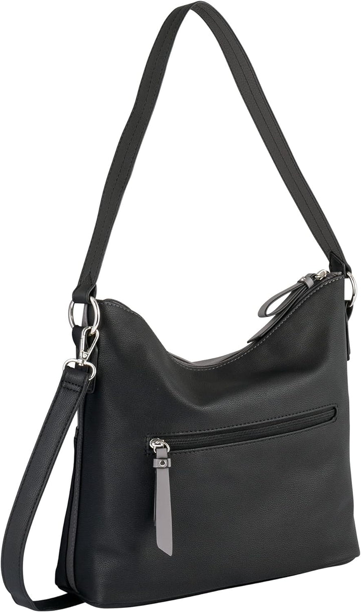 TOM TAILOR bags Jule Damen Hobo Bag Schultertasche Mittelgross Schwarz