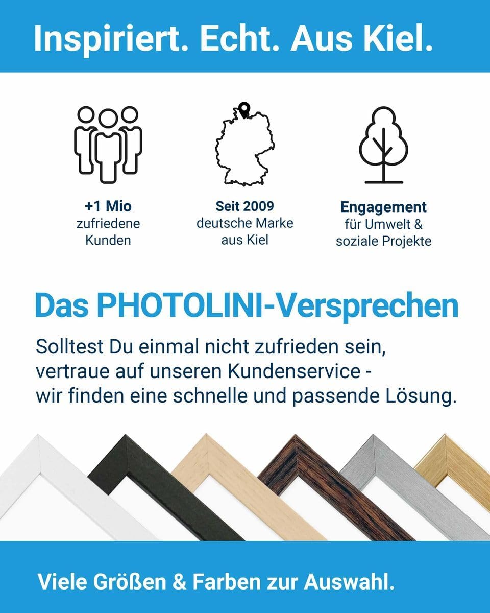 PHOTOLINI Bilderrahmen 40x50 cm MDF-Holz Eiche Dunkel, 3er Set Posterrahmen, bruchsicheres Acrylglas