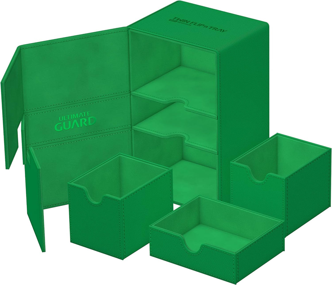 Ultimate Guard UGD011238 Twin Flip`n`Tray 160+ XenoSkin Monocolor Grün Kartenbox, Grün