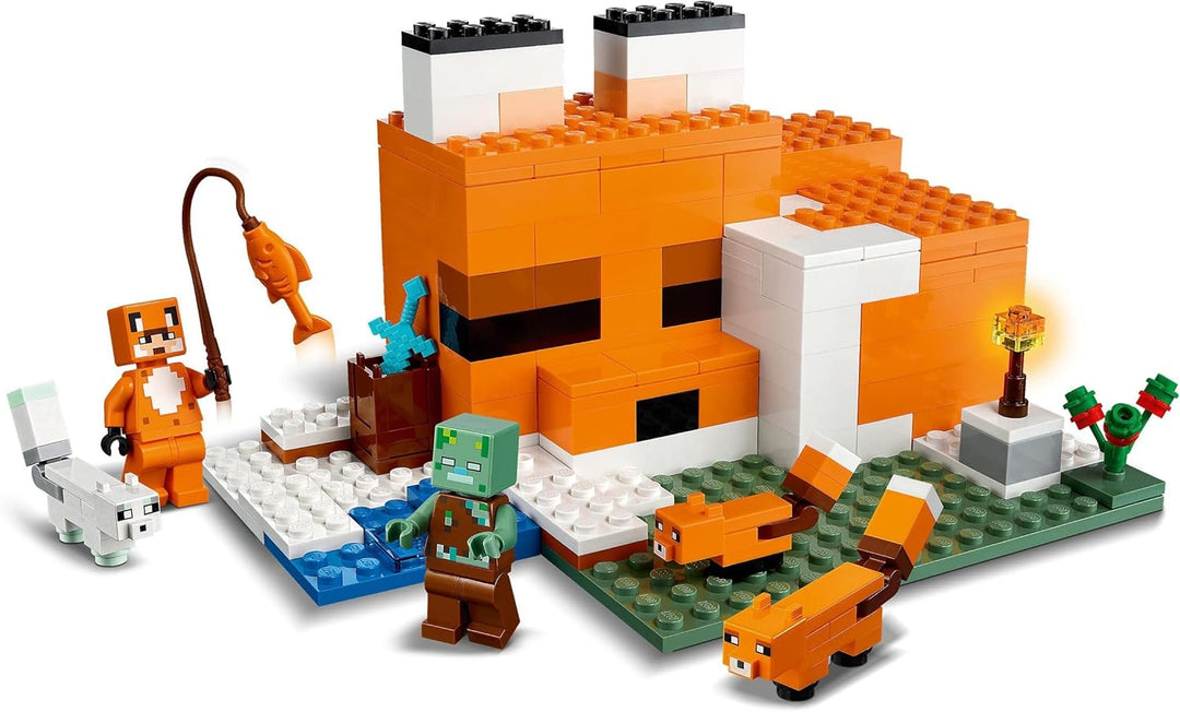 LEGO Minecraft Die Fuchs-Lodge, Spielzeug für Jungen und Mädchen ab 8 Jahren mit Figuren von ertrunk