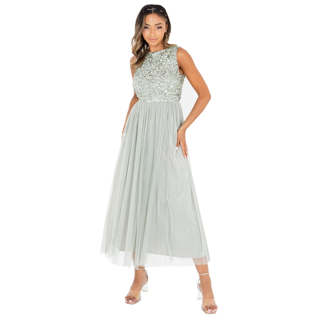 Maya Deluxe Damen Bridesmaid Dress Green Lily 38, Green Lily 38