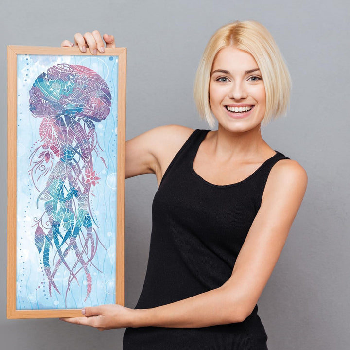 DIAMOND DOTZ 2592644 Original 5D Diamond Painting Set, Qualle, DIY Diamant-Malerei-Kit mit runden Gl