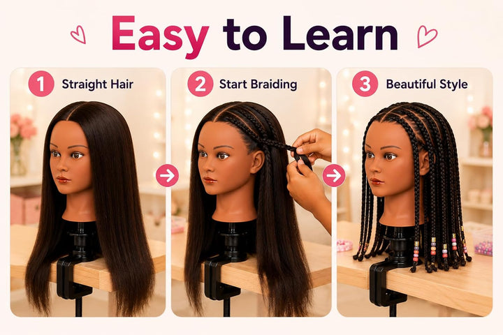 Mannequin Kopf 100% Echthaar Afro Cosmetology Haar Mannequin Kopf afrikanischer Amerikanischer Übung