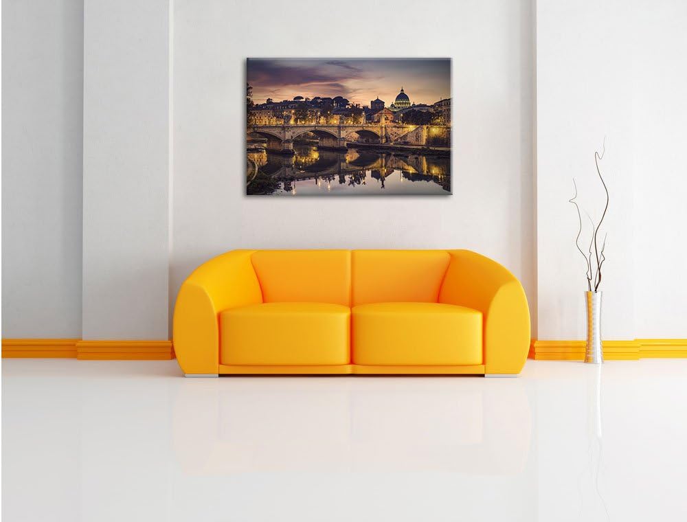 Pixxprint Rom Kathedrale St. Peter als Leinwandbild/Grösse: 100x70 cm/Wandbild/Kunstdruck/fertig bes