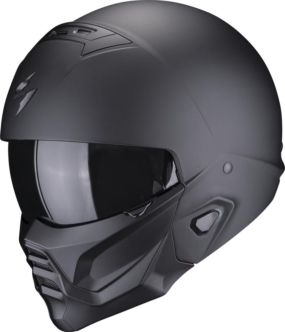 Scorpion, Exo-Combat Ii, Offene Und Modulare Helme Für Motorräder, Mattschwarz, L, Unisex-Adult L Ma