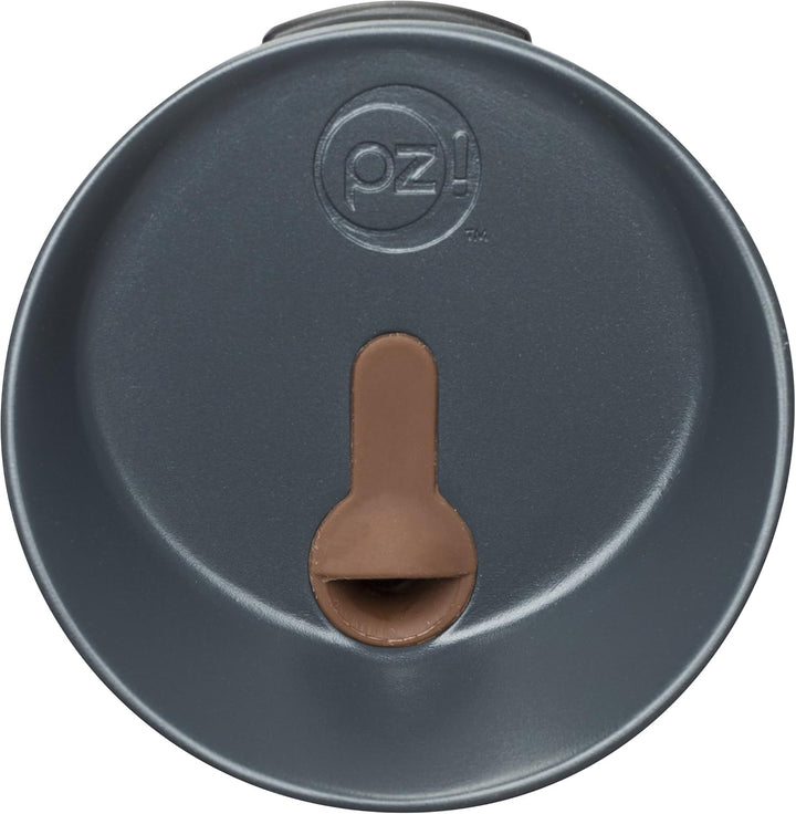 Zak Designs Fluted Stainless Steel Double Wall Vacuum Tumbler with Insulated Button Lid Chestnut, 16
