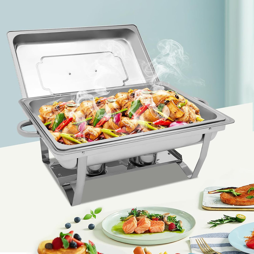 Speisenwärmer Buffet-Server, Chafing Dish Buffet Set Edelstahl für Warmhalten von Speisen bei Party