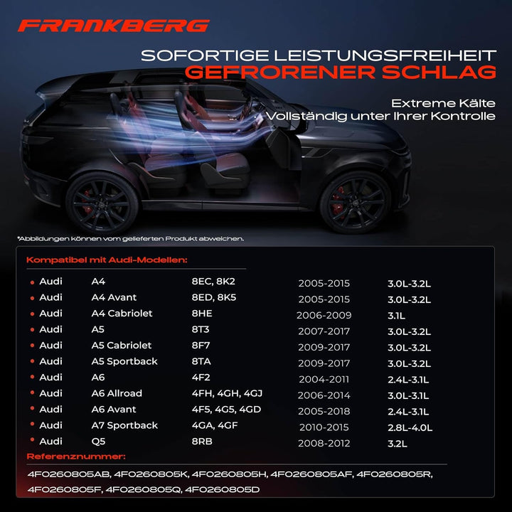 Frankberg Kompressor Klimaanlage Kompatibel mit A4 8K2 B8 3.0L 2007-2015 A4 Avant 8ED B7 3.1L 2005-2