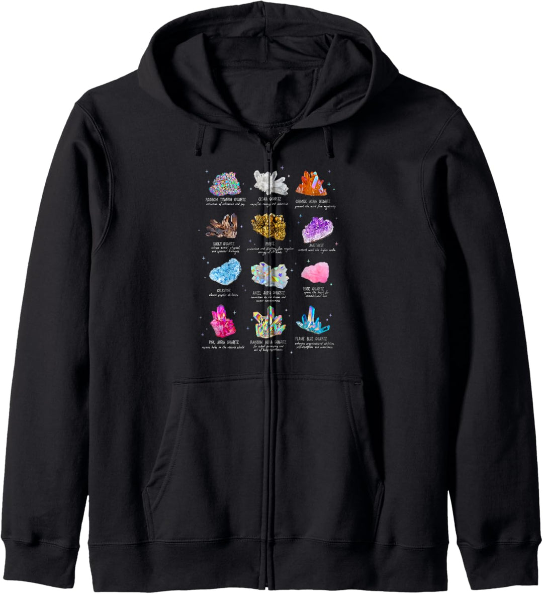 Trendy Crystals Healing Chart Kapuzenjacke