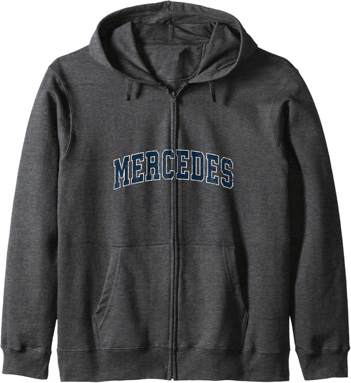 Mercedes Texas TX Vintage Sports Design Marineblau Kapuzenjacke