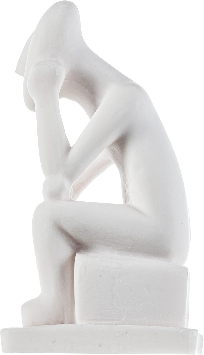 Kykladenkunst Denker Kykladen Männliches Idol Alabaster Statue Handgemachte Skulptur 15.7 cm