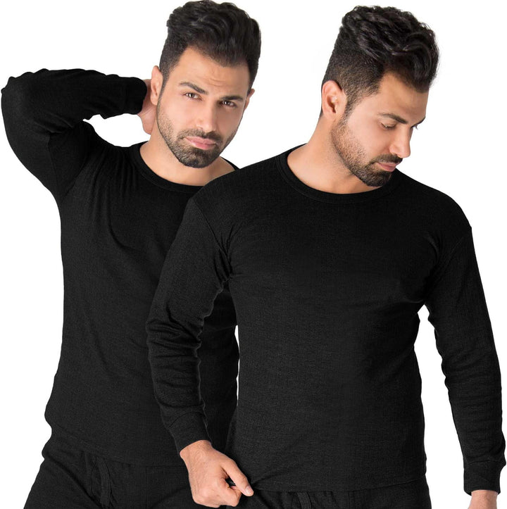 Black Snake® Thermounterhemd Thermounterwäsche Sport Unterhemden Herren 2 Stück Langarm L Schwarz, L