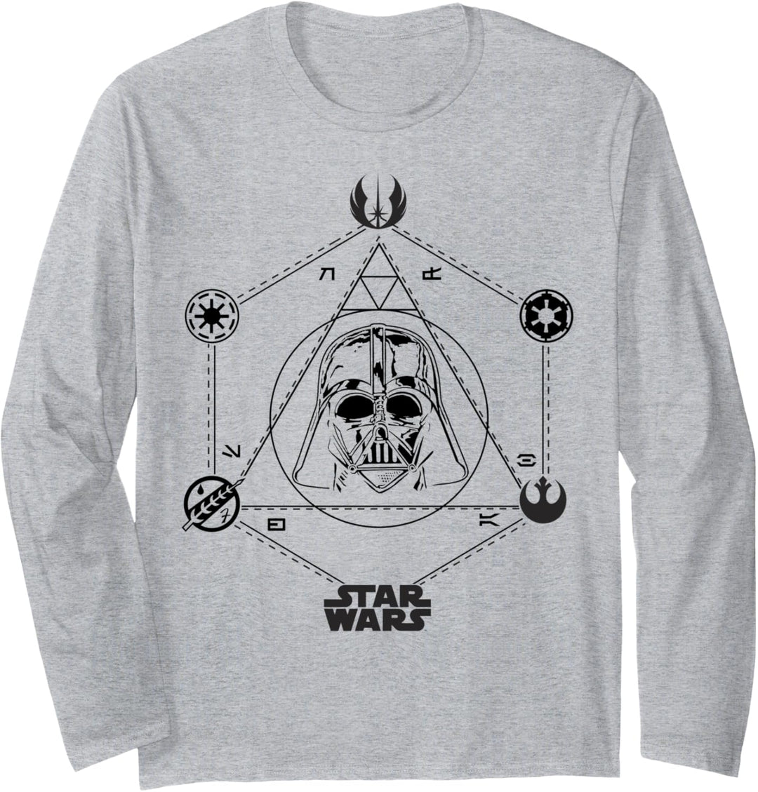 Star Wars Darth Vader Helmet Geometric Circle Poster Langarmshirt