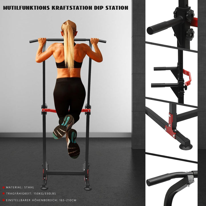 Kraftturm Power Town, Multifunktionale Power Tower Krafttraining klimmzugturm mit Dip-Station, Einst