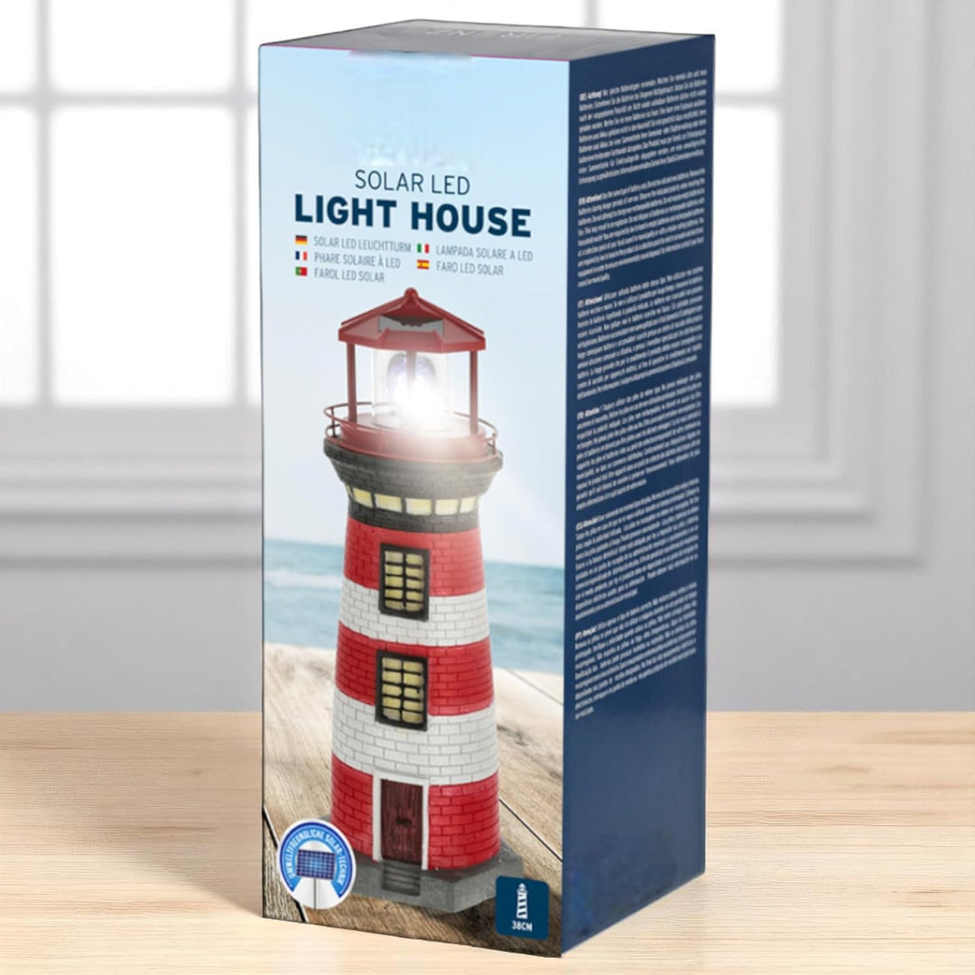 MIJOMA Solar LED Leuchtturm mit Licht – Wetterfest &amp; detailreich für Garten &amp; Balkon – Solar-Deko au