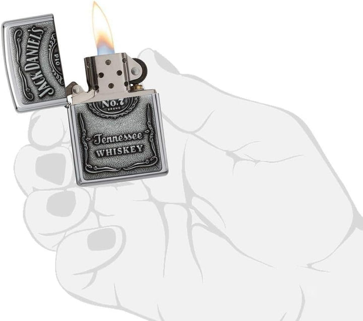 Zippo Feuerzeug 60001209 Jack Daniel's Label Benzinfeuerzeug, Messing, high polish chrome, 1 x 3,5 x