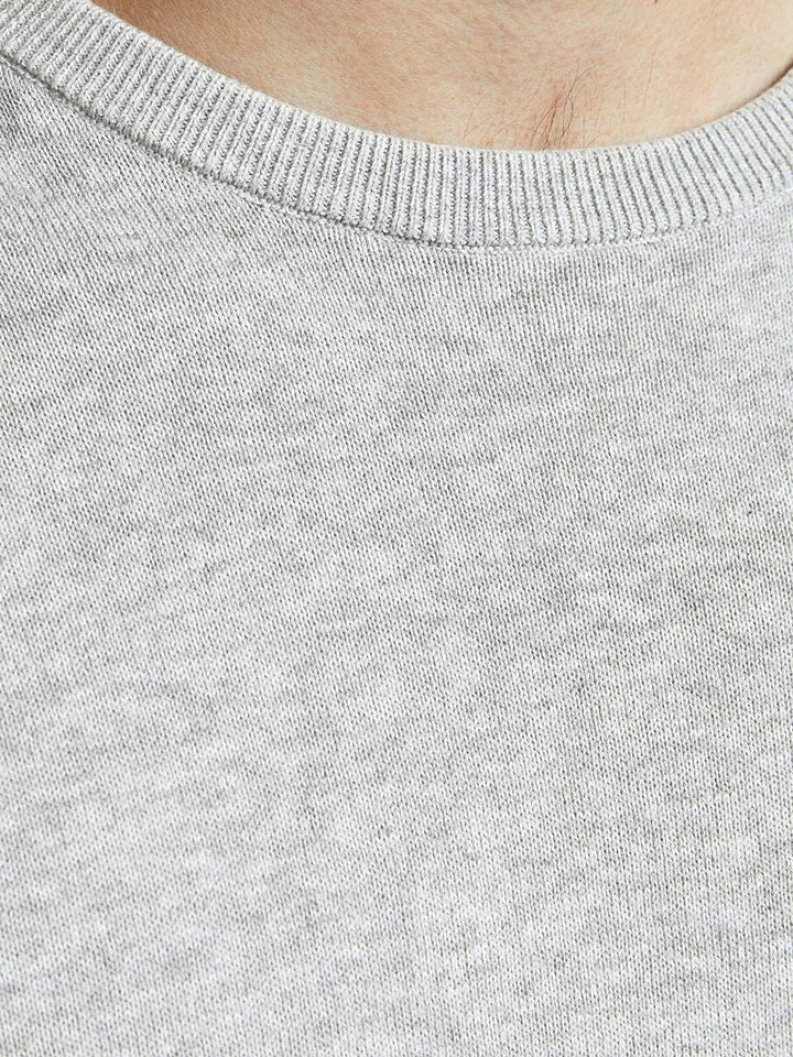 JACK & JONES Male Strickpullover Einfarbig Strickpullover XS Light Grey Melange, XS Light Grey Melan