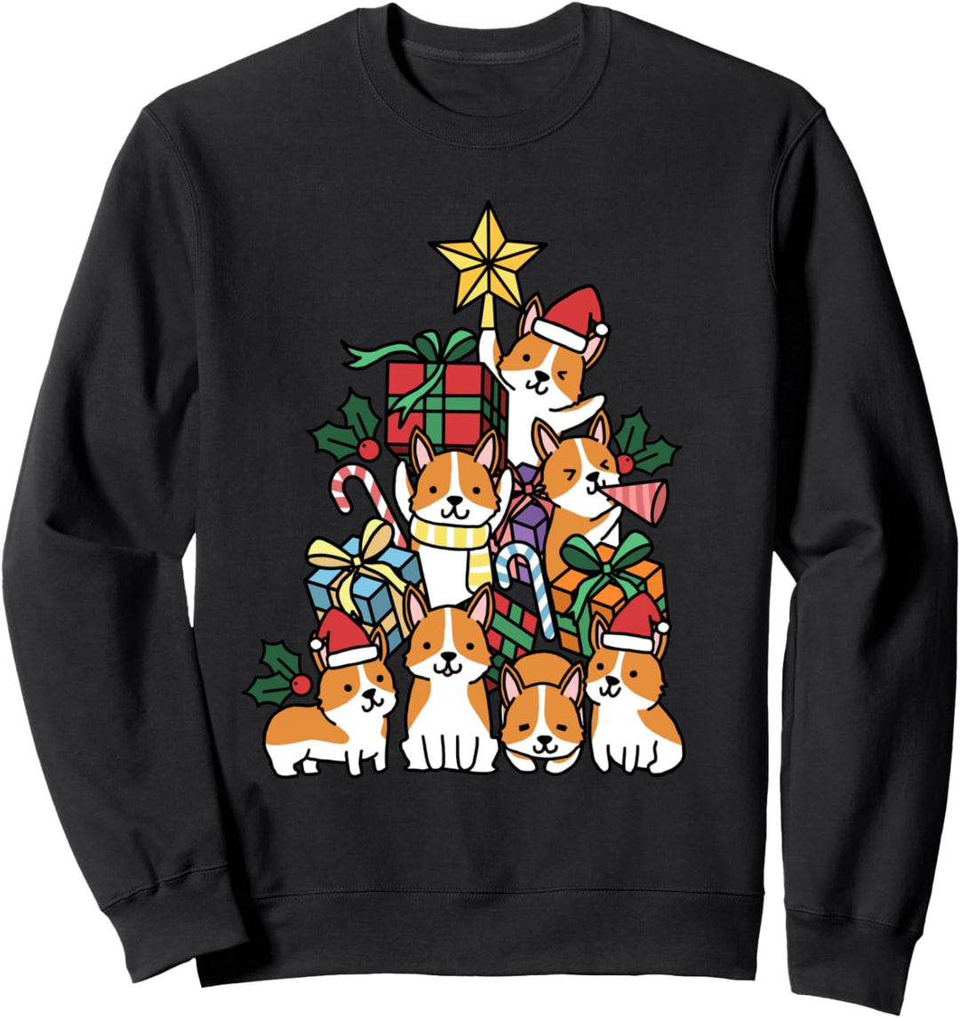 Weihnachtsbaum Corgi Hund Sweatshirt