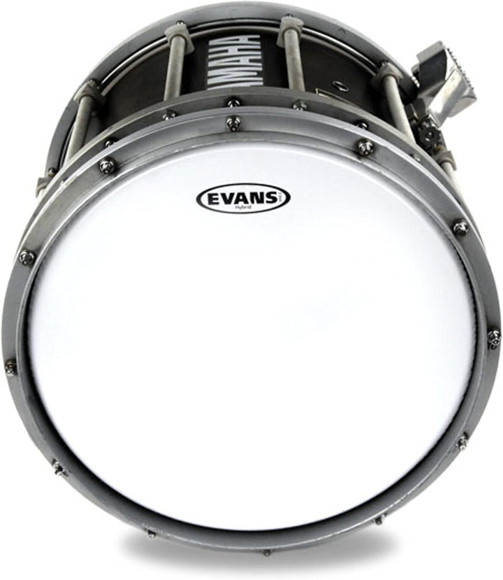 Evans Hybrid White Marching Snaredrumfell, weiss, 13 Zoll Weisser Teig 13 Inch, Weisser Teig 13 Inch
