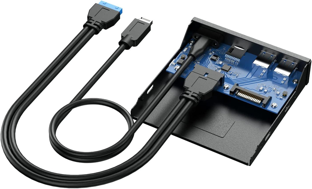 GRAUGEAR | 6-Schnittstellen Front-Panel in 3,5 Zoll | USB3.2 Gen2 2x2 Typ-C bis zu 20Gbit/s | 2xUSB-