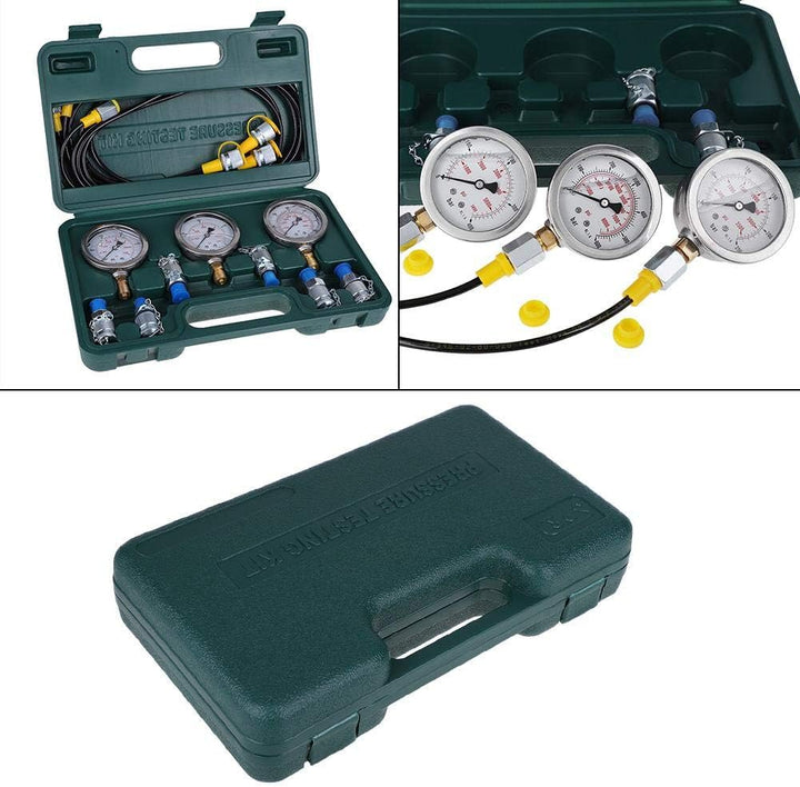 Hydraulik Manometer Kit, Bagger-Teile Hydraulisches Prüfgerät-Drucktest-Kit mit Schlauchkupplung und