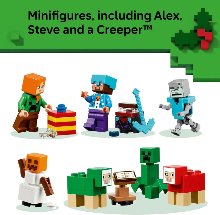 LEGO 21280 Minecraft Adventskalender 2025 - Bauspielzeug für Kinder Urlaub Countdown Set für Jungen