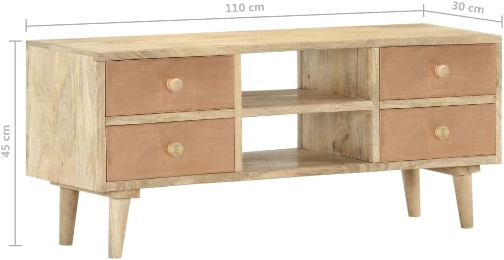 TV-Schrank 110×30×45 cm Mango Massivholz