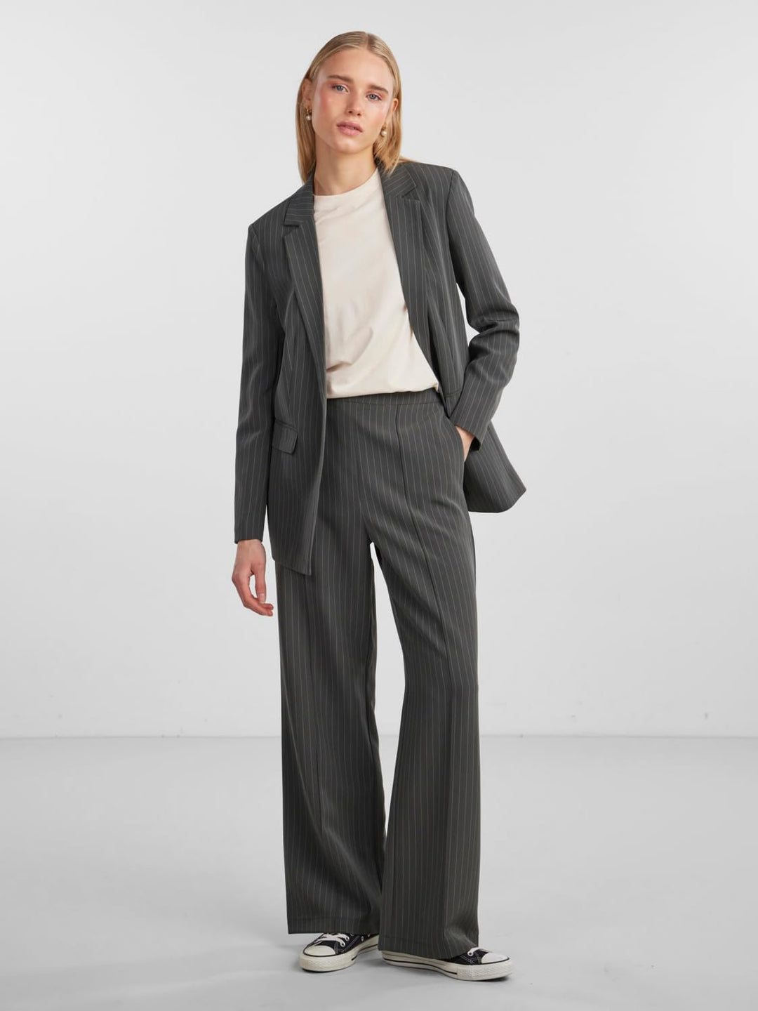 PIECES Female Hose mit weitem Bein PCBOZZY Gestreift XS Magnet, XS Magnet