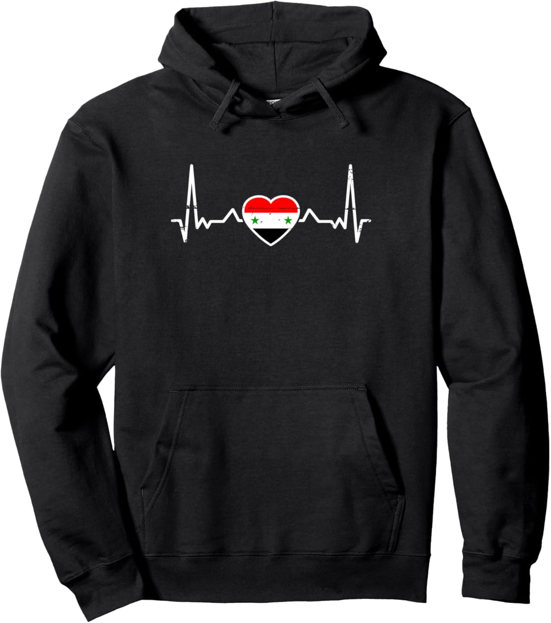 Syrien Herzschlag Syrische Flagge Syrer Pullover Hoodie