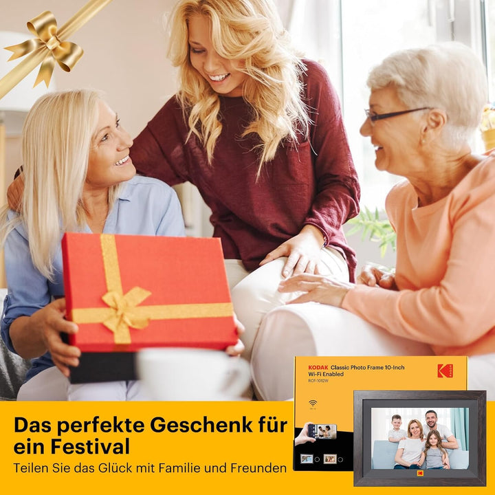 KODAK 10,1 Zoll WiFi Digitaler Bilderrahmen, 1280x800 HD IPS Touchscreen Smarter Bilderrahmen WLAN,