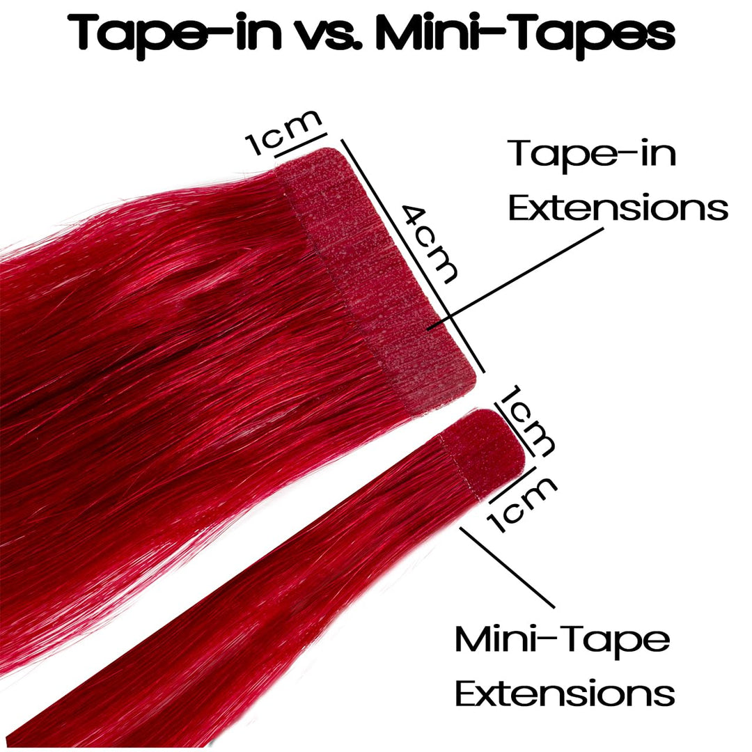 hair2heart Premium Mini Tape Extensions Echthaar - 12 Tapes 40cm 2/0 schwarz 40cm 12 Strähnen #1 Sch