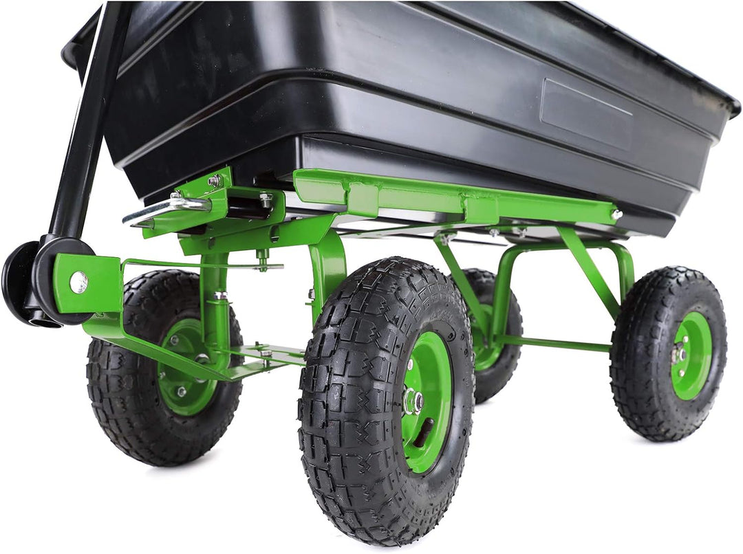 RAMROXX Transportwagen Gartenwagen Schubkarre Handwagen Kippfunktion 250 kg Schwarz Grün
