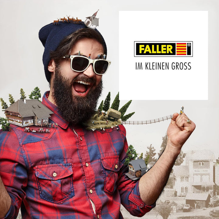 FALLER Fahrgeschäft FUN-Schiff Modellbausatz mit 252 Einzelteilen 285 x 183 x 210 mm I Modelleisenba
