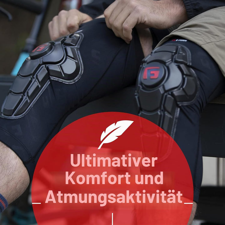 G-Form Pro-X3 Mountain Bike Knieschützer - Knieschützer für Damen und Herren - Schwarz/Weiss, Erwach