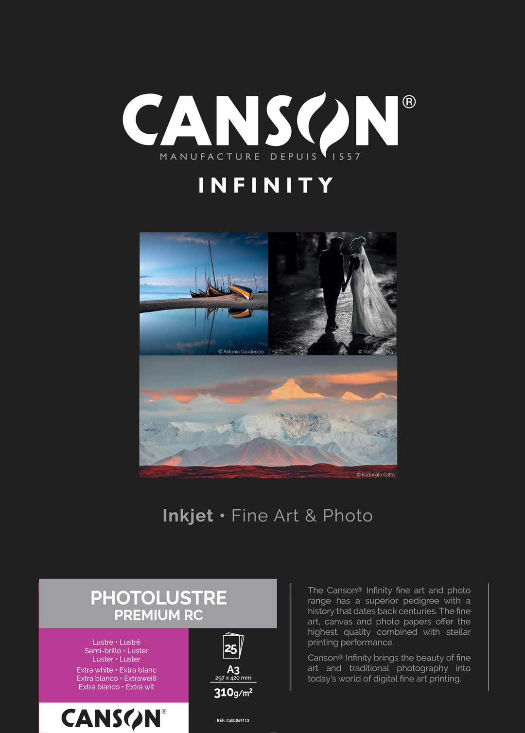 Canson 400049113 Photo Lustre Premium RC Box, A3 A3 - 29,7 x 42 cm, A3 - 29,7 x 42 cm