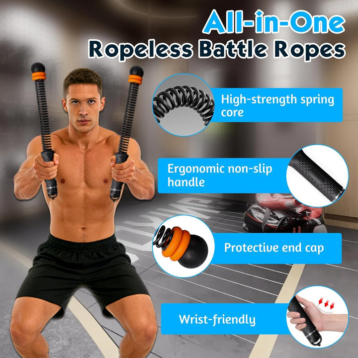 2Stück Battle Ropes Ohne Seil,Gewichtete Ropeless Battle Ropes,Tragbare Gewichtete Seile Ohne Seil,S