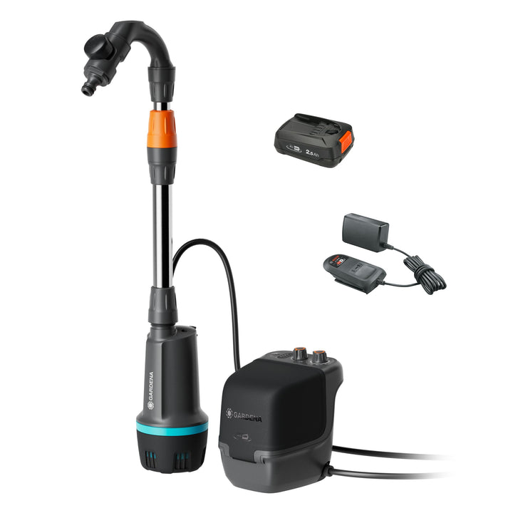Gardena Akku-Regenfasspumpe 2400 ComfortAutomatic 18V P4A Ready-To-Use Set Pumpen: Automatik-Funktio
