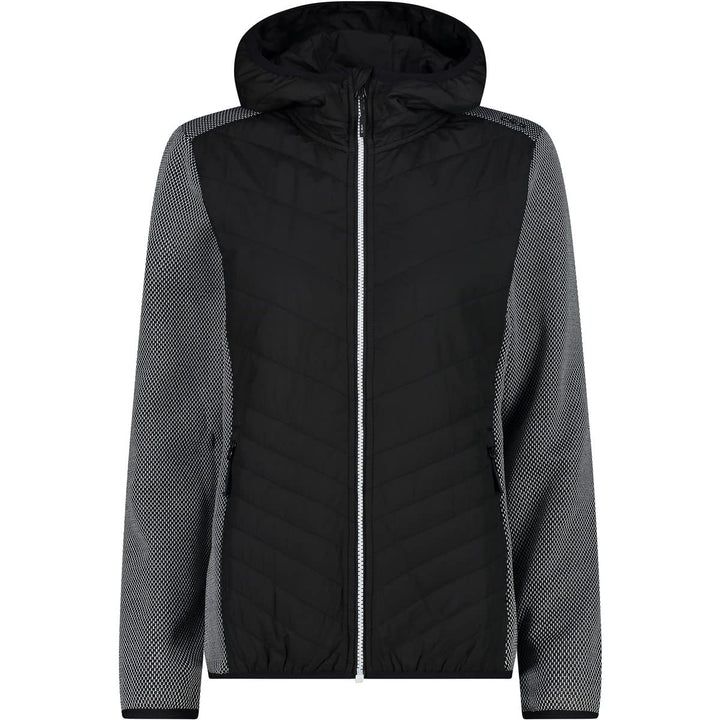 CMP Damen Hybrid Hoodie Jacke Fleecejacke Fleecepullover 34 Schwarz, 36