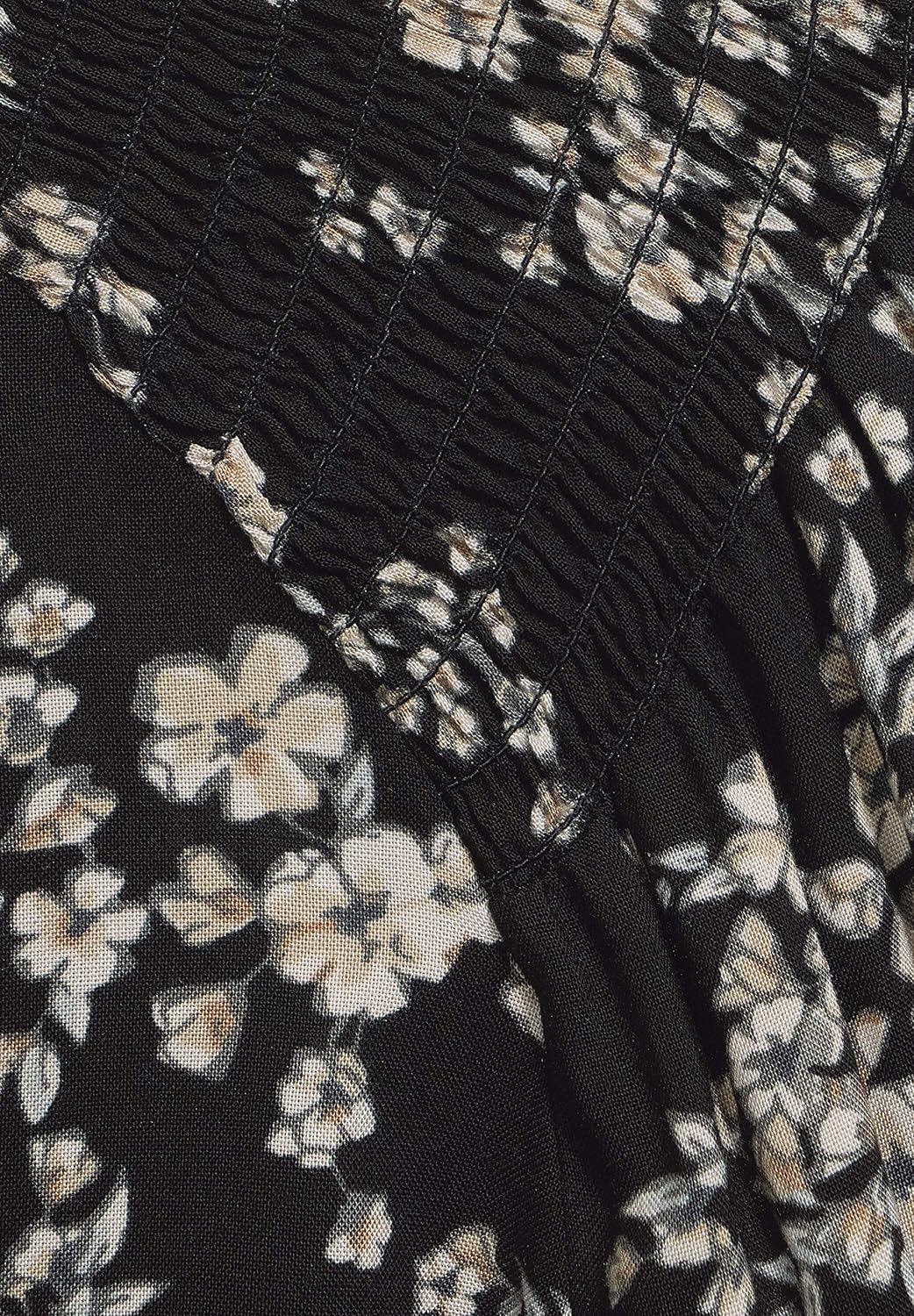 Street One Damen Smok-Bluse mit Blumen Black 34