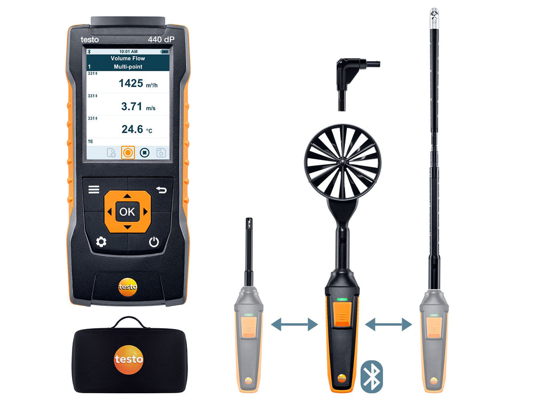 Testo 440 delta P Air Flow ComboKit 2 Bluetooth® testo 440 Delta P Air Flow Combo Kit 2 Bluetooth, t