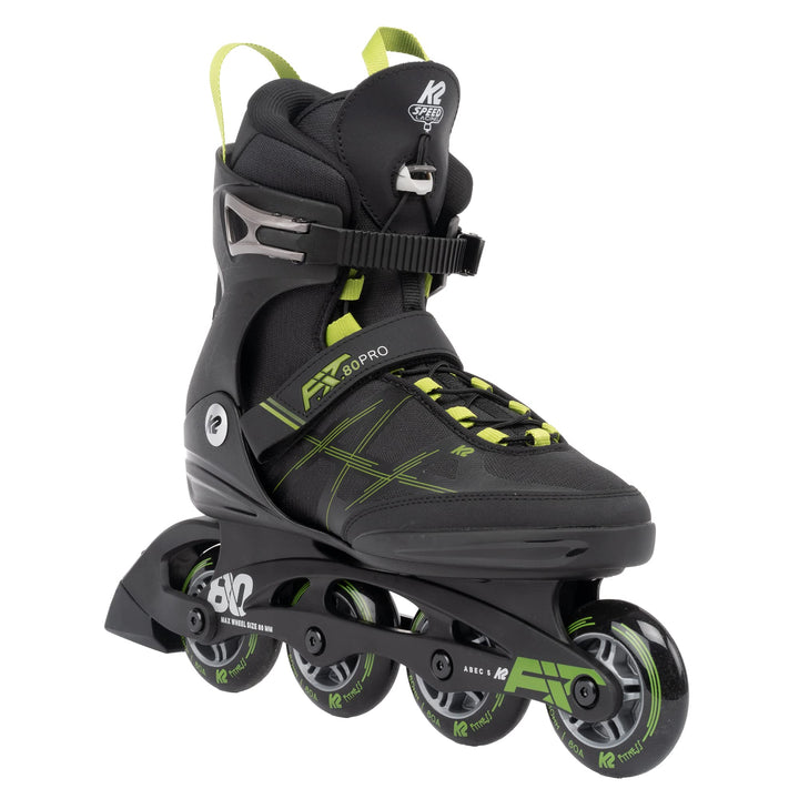 K2 Herren F.i.t. 80 Pro Inline Skates EU: 45 (UK: 10.5 / US: 11.5) black - olive, EU: 45 (UK: 10.5 /