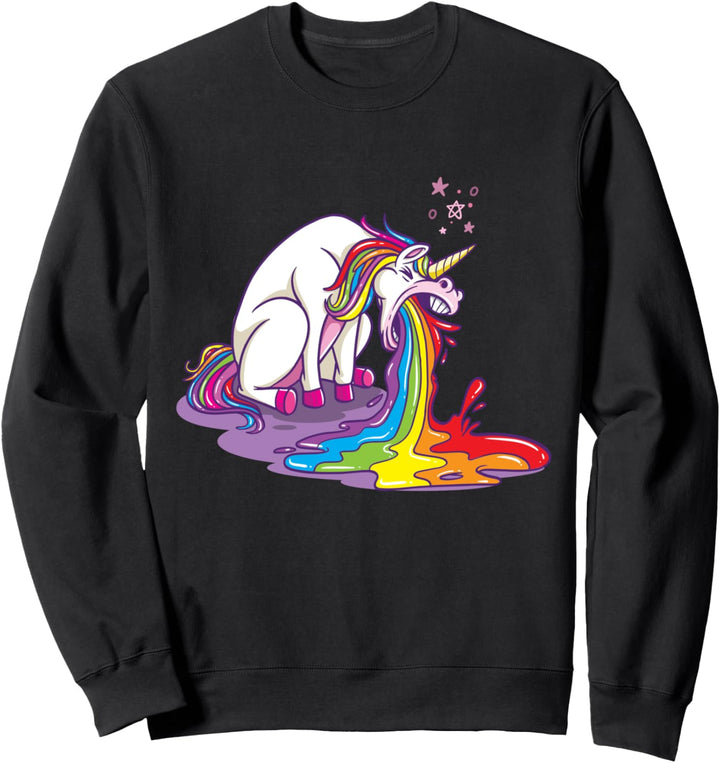 Rainbow Puke Erbrochenes Hemd, magisches Einhorn Puking Rainbows Sweatshirt