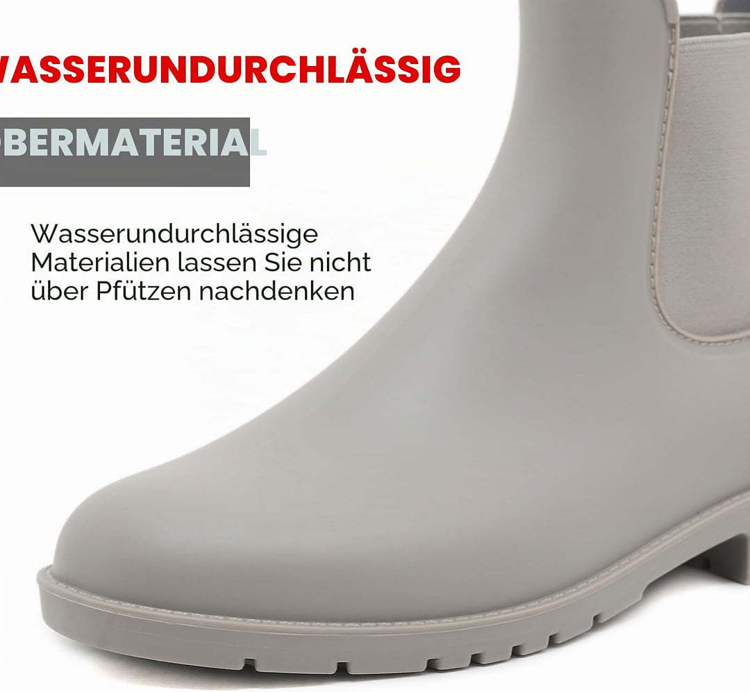 Unisex-Erwachsene Gummistiefel Wasserdicht mit Blockabsatz, Gr.35-43 41 EU 23 Grau, 41 EU 23 Grau